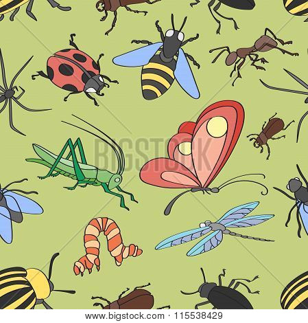 Doodle pattern insects