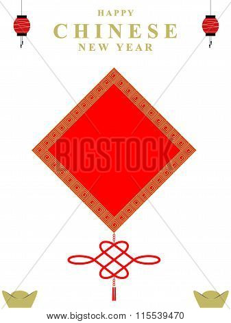 Happy Chinese New Year Square Background Decoration