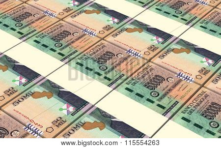 Paraguyan guarani bills stacks background. Computer generated 3D photo rendering.