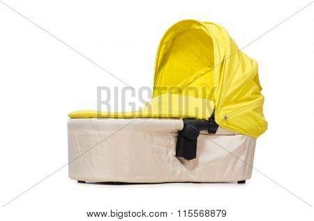 Baby carrycot isolated on white