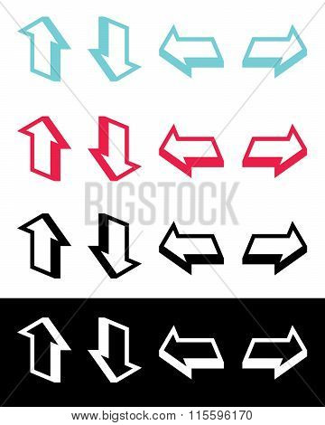 Vector 3D Arrow Set