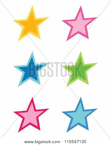 Vector Angled Star Set