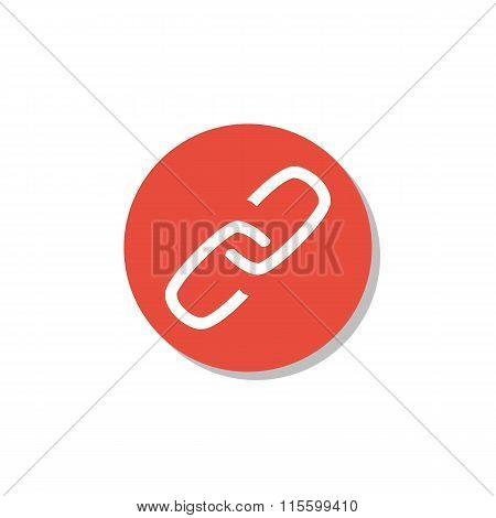 Link Icon On Red Circle Background