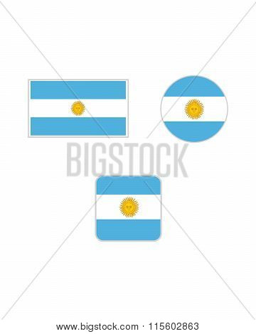 Vector Argentina Flag Set