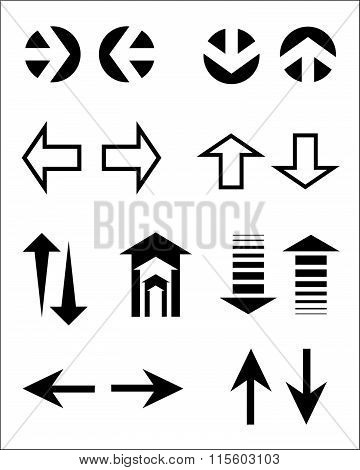 A collection of unique vector arrows