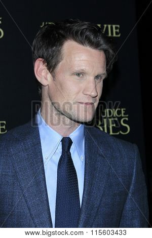 LOS ANGELES - JAN 21:  Matt Smith at the Pride And Prejudice And Zombies Premiere at the Harmony Gold Theatre on January 21, 2016 in Los Angeles, CA