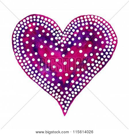 Happy Valentine Day! Watercolor painted heart,  element for your lovely design.Watercolor illustrati