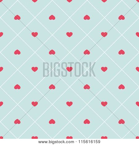 Cute Retro Abstract Heart Seamless Pattern. Can Be Used For Cover Fills, Web Page Backgro