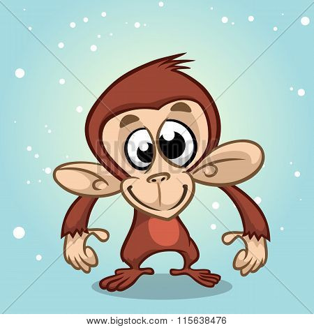 Cartoon monkey character. New year mascot for Chinese New Year (Lunar New Year)
