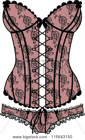 Lady's sexy guipure corset