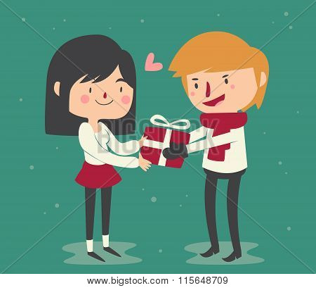 Cute Couple Trading Gifts