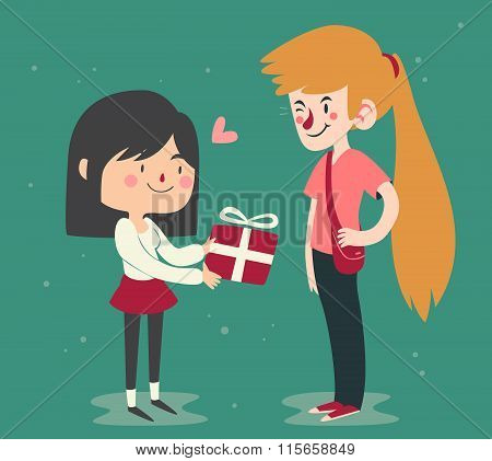 Cute Couple Trading Gifts