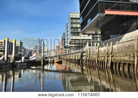 Modern Architecture At Traditionsschiffhafen At Sandtorhafen, Ha