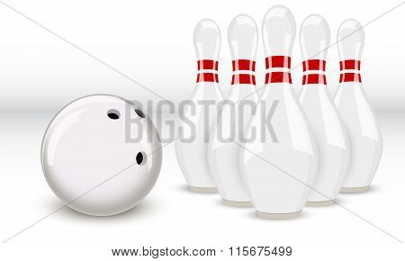 Bowling Ball And Pins