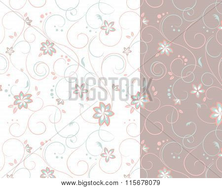 Two-colored Background Of Flowers