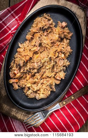 Traditional Polish Sauerkraut (bigos) With Mushrooms And Meat.