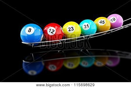 Lottery Balls On On A Black Background