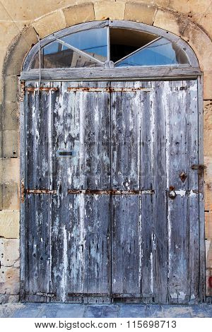 Blue Weatherd Door