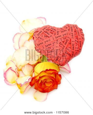Giorno di San Valentino - cuore rosso fine Rose - Card Ilove You!