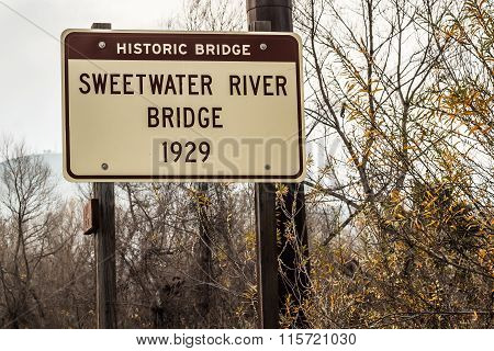 Historic Sweetwater River Truss Bridge Sign Marker