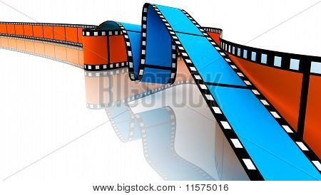 Blå og orange 3d tom film