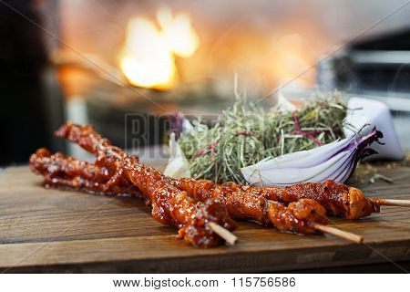 Tasty Rotisserie in a Restaurant Kitchen