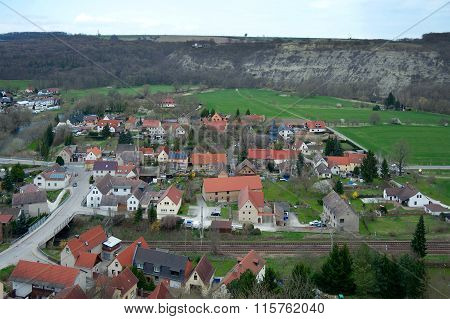 View Of Saaleck Town From Saaleck Fortress, Germany