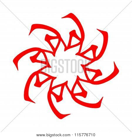 Symbol from chinese hieroglyphs. Translation of 10 zodiac stems, feng shui signs hieroglyph:'Soil