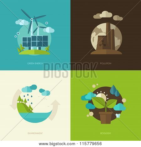 Set of vector flat design concept illustrations