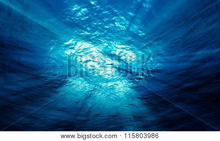 Light Underwater In The Ocean