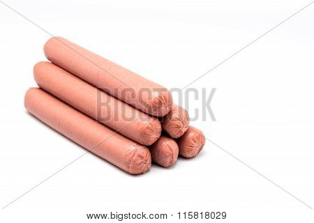 Close up of tasty hotdog. White background