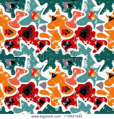 Colored Graffiti Seamless Texture Vector Illustration