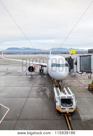 Aircraft Ground Handling At The Airport Terminal