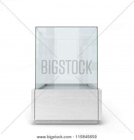 White Glass Window Isolated On A White Background Front View