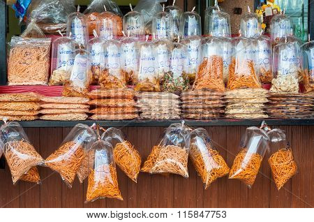 Dried Vegetables At A Bangkok Food Market, Thailand