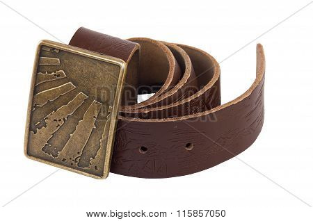 leather belt for trousers with an iron buckle
