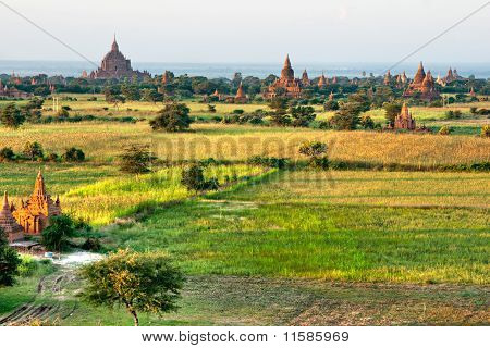 Bagan al tramonto, Myanmar.