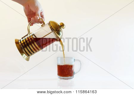 Teapot with black tea