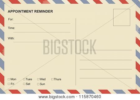 Appointment Reminder postcard