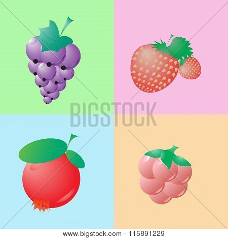 berries on a colorful background