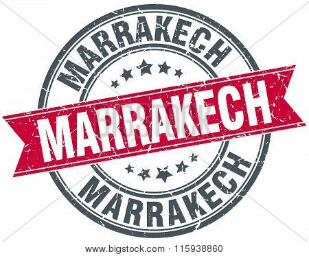 Marrakech red round grunge vintage ribbon stamp