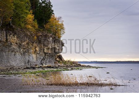 Baltic sea limestone coast