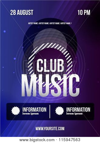 Party Flyer. Club Music Flyer. Dj Lineup Design. Vector Template.