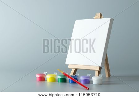Painting Easel With Empty Canvas