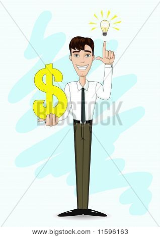 Homme d'affaires et une idée rentable