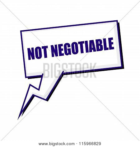 Not Negotiable Blueblack Stamp Text On White Speech Bubbles