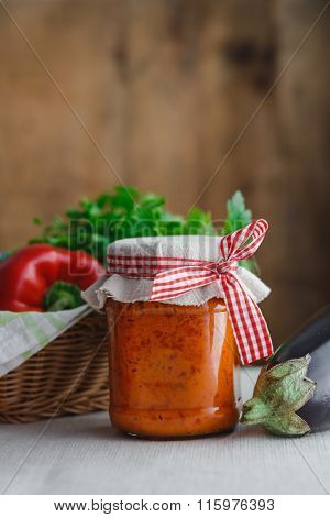 Ajvar, a delicious roasted red pepper and eggplant dish