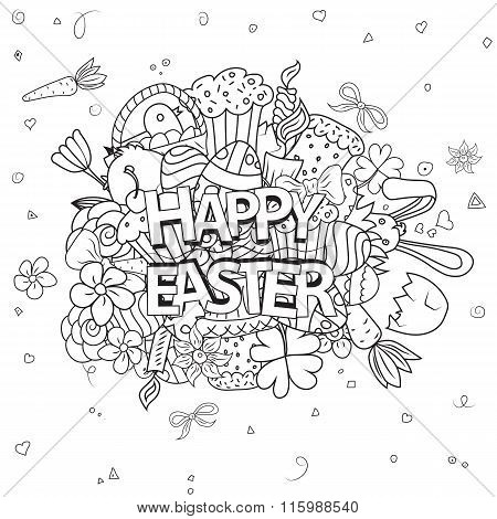 Easter Hand Drawn Vector Symbols And Objects
