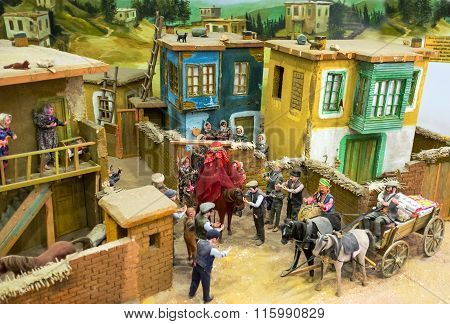 The Diorama Of The Turkish Vedding In Village