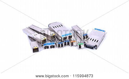 Optic Fiber With Connector Isolated On White Background
